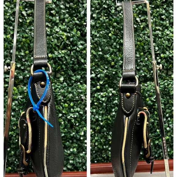 BURBERRY Calfskin Two Front Pocket Shoulder Bag Black - Picture 6 of 11